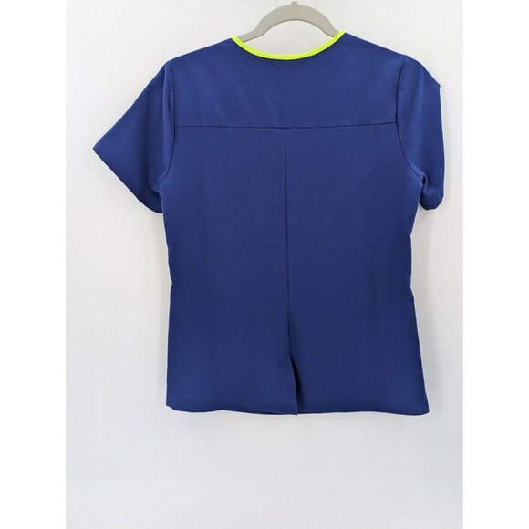 Figs Scrubs Top XS Navy Blue Technical Collection V Neck Medical Nurse Shirt - Picture 3 of 8